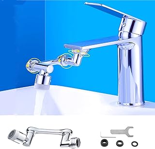 1080° Faucet Extender, Universal 1080° Swivel Splash Filter Faucet with 2 Spray Modes, Robotic Arm Water Nozzle Faucet Adaptor for Kitchen Sink, Convenient for Face Washing, Gargle