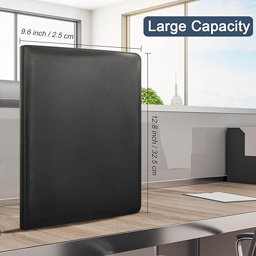 Miniatura 4 de Portafolio - Organizador de portafolio, tamaño A4, con portapapeles y soporte para bolígrafo para entrevista, ejecutivo de documentos legales,