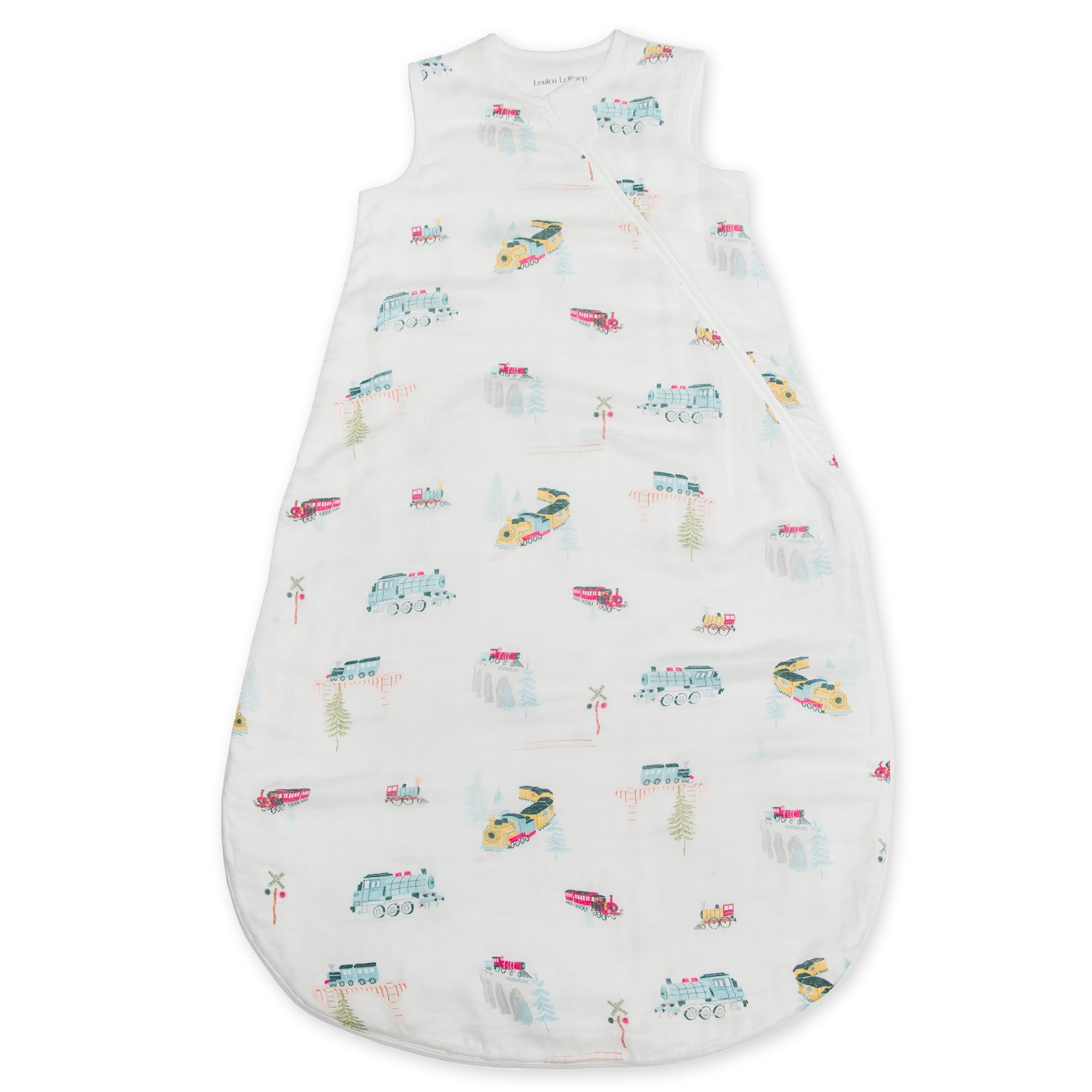 Loulou Lollipop Wearable Baby Sleep Bag 0.5 TOG Muslin, 2-Way Zipper, Lightweight &amp; Breathable, Spring &amp; Summer Sleep Sack for Infant &amp; Toddler, All Aboard 18-36 Months