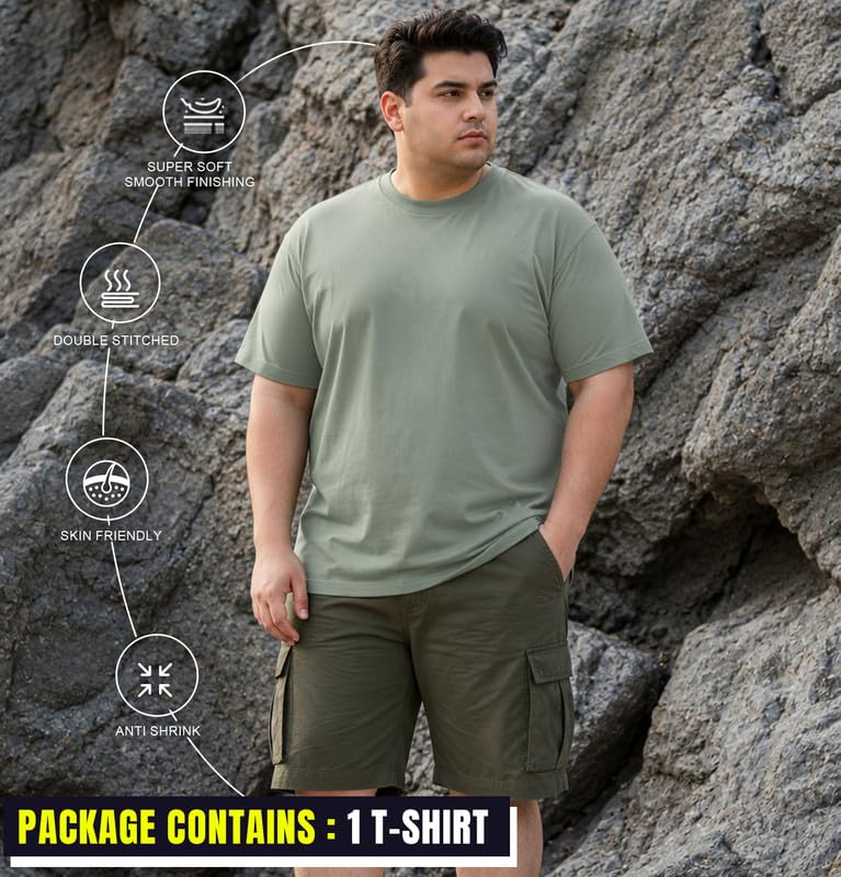 Image of Sleepynuts Men's Everyday Wear Crew Neck Regular Fit T-Shirt | Half Sleeve Solid Plain Casual T-Shirt for Men | Soft Breathable Fabric |