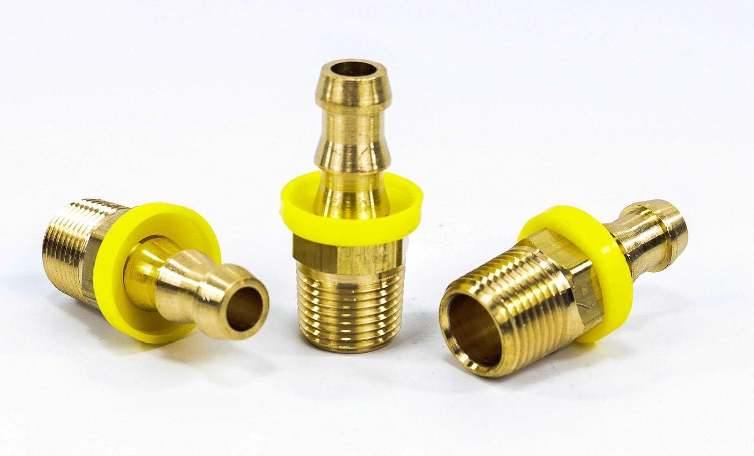 (5) Brass PushOn Hose Connector, Male 3/8" x 3/8