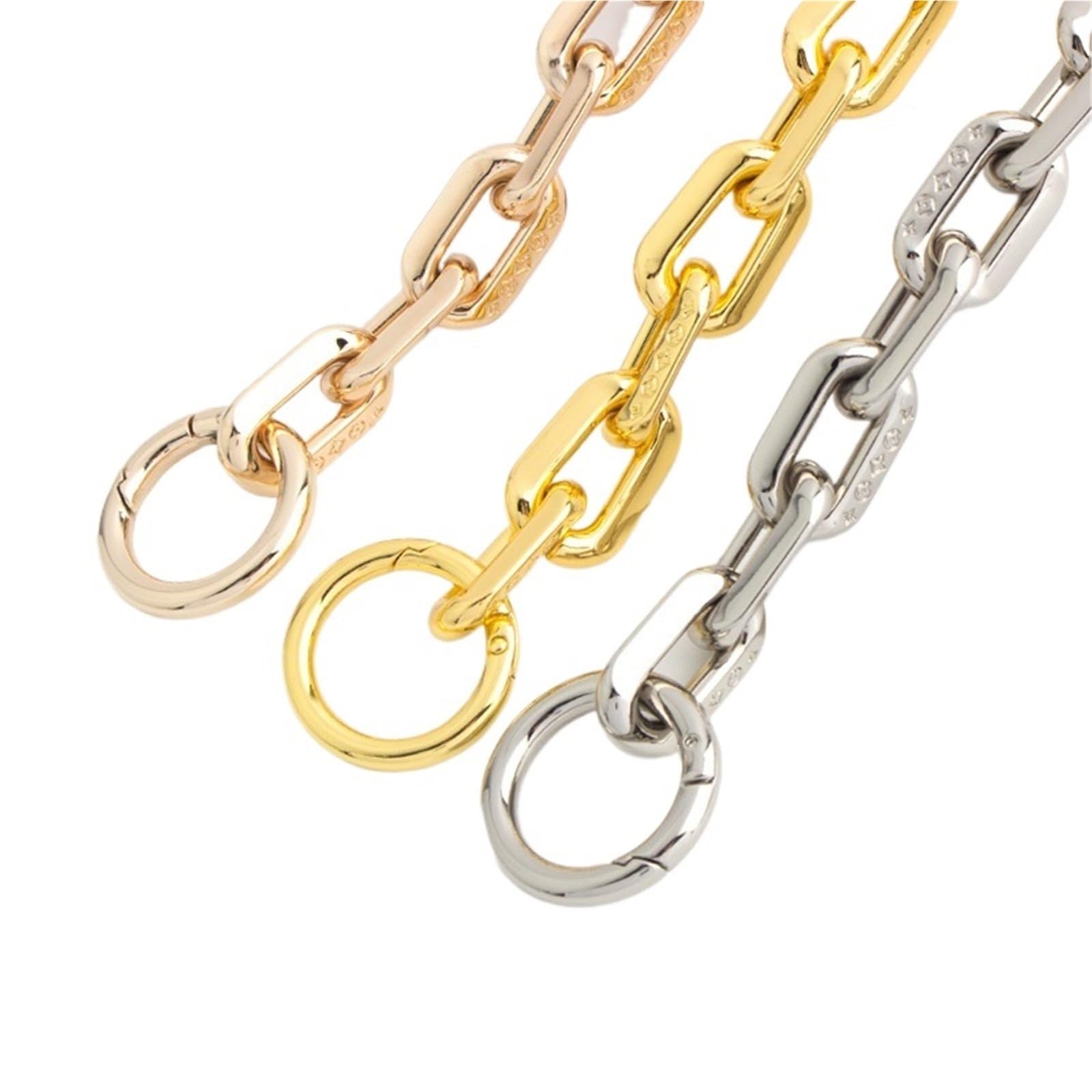 Correa de hombro cadena metal reemplazable for bolso, accesorios Para Bolsos DIY(Silver 5 pieces,60cm)