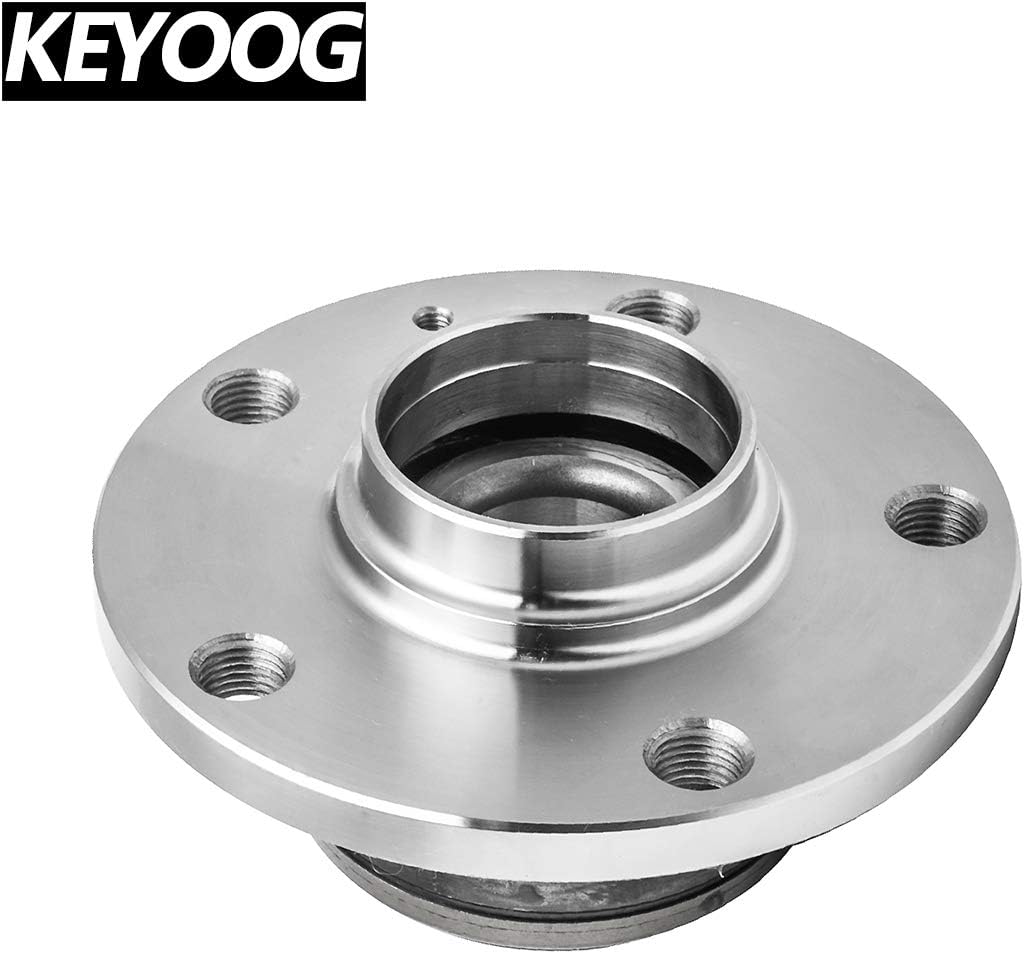 KEYOOG 2Pcs Rear Wheel Hub and Bearing Assembly (Bearing ID 32mm) Fit for 2005-2017 Volkswagen Beetle Eos Golf City R GTI Passat CC Tiguan,2008-2018 Q3 TT 512319 x2 [5 Lug W/ABS]