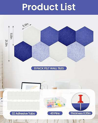 Miniatura 5 de Paquete de 8 paneles acústicos de alta densidad, paneles de pared insonorizados autoadhesivos, paneles de espuma acústica a prueba de sonido,