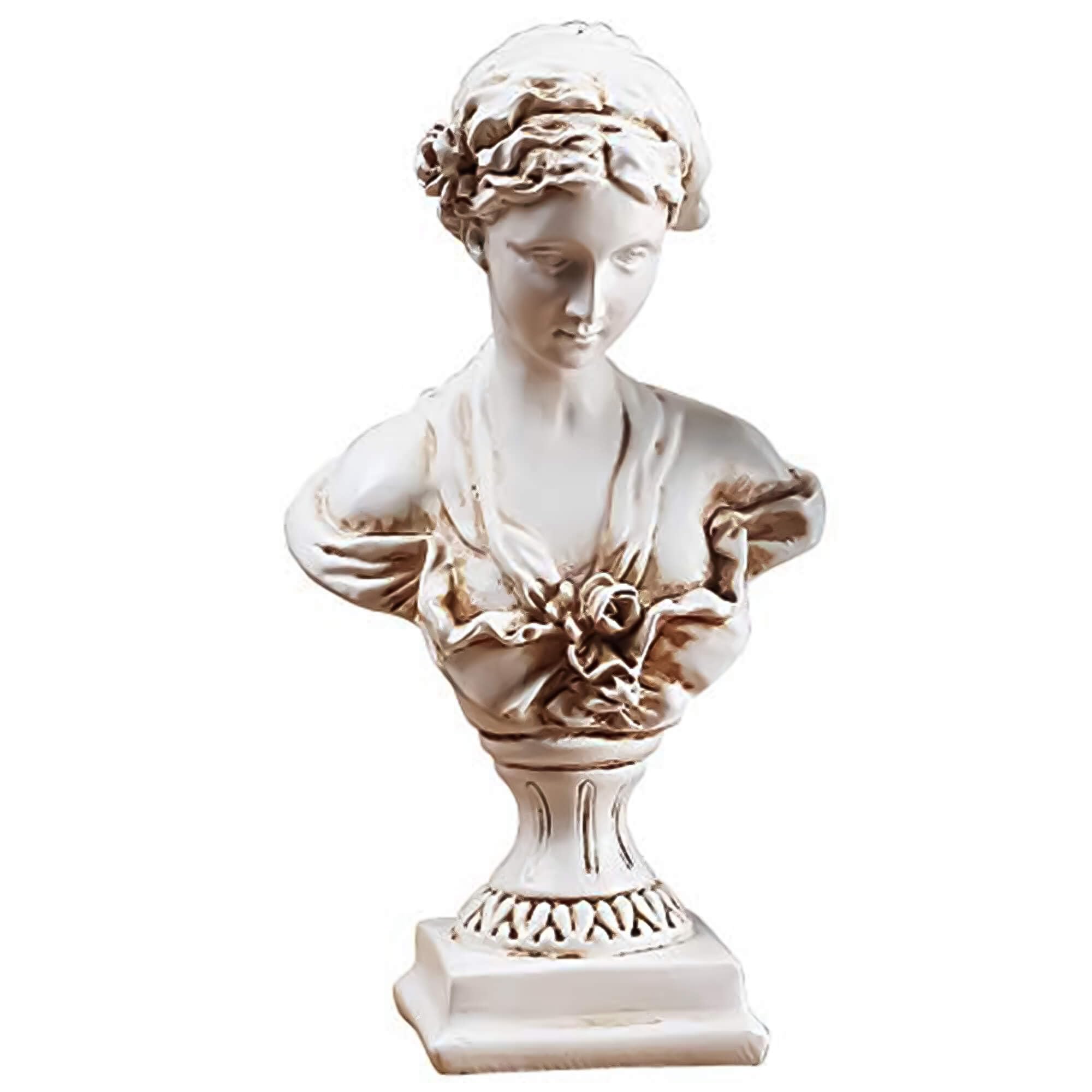 Goddess Bust Statue Classical Tabletop Decoration Gift, Greek & Roman Mythology Indoor Decor for Home & Office, Replica Resin Minerva Sculpture Art, 8.7" H, Old Style