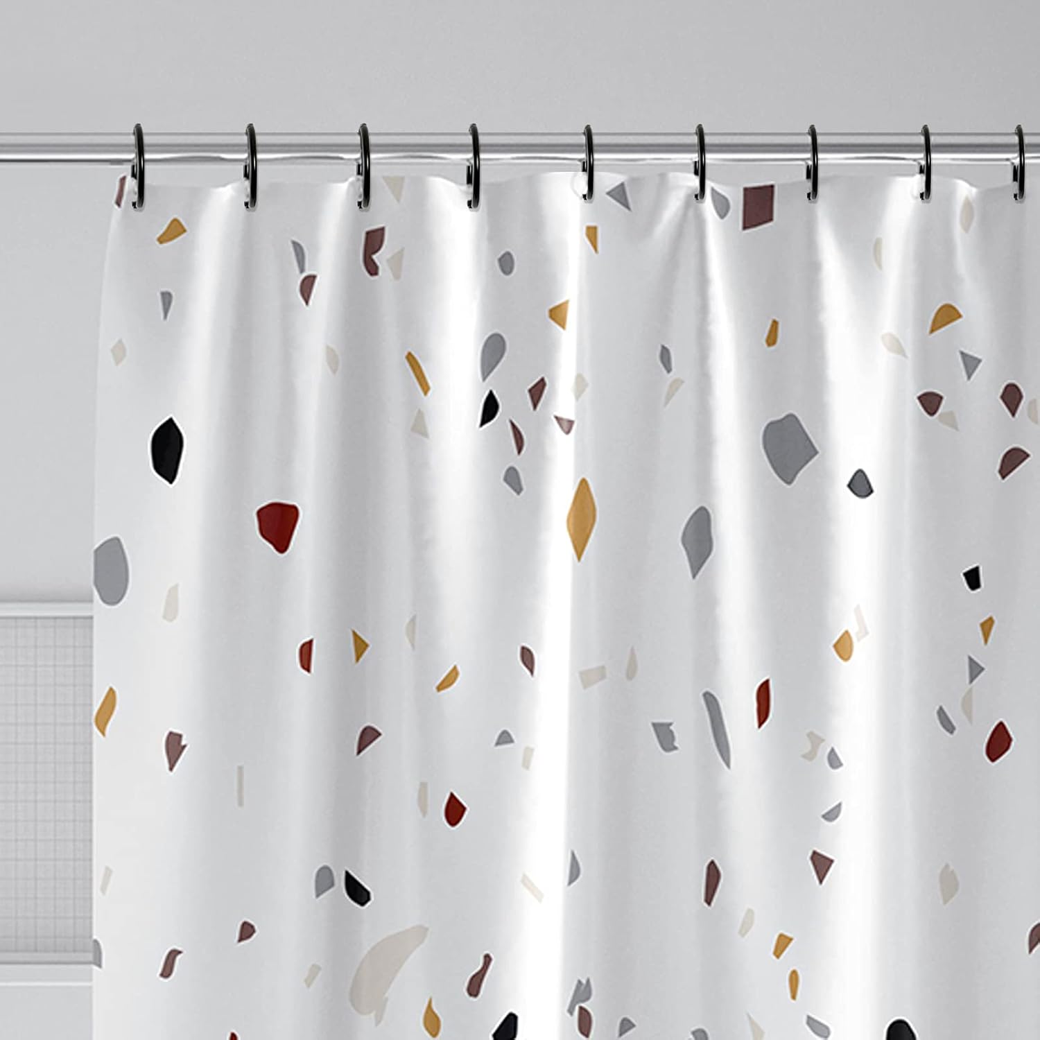 36pcs Shower Curtain Hooks , 1.7" Rust-Resistant Metal Round Shower Rings for Bathroom Rod Curtains, Changing Room, Windows, Home Decoration, Movable Clasp (Black) : Everything Else
