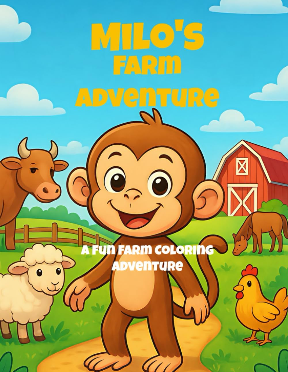 Milo’s Farm Adventure: A Fun Farm Coloring Adventure for Little Explorers (The Adventures of Milo the Monkey)