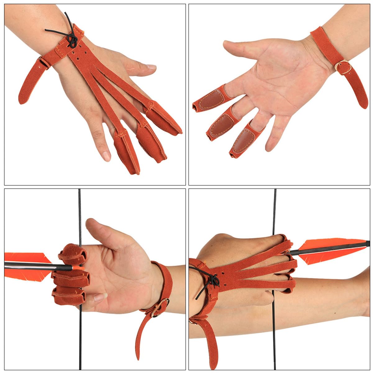 balacoo Three Finger Finger Gloves Protective Sports Gear for Recurve Finger Tab Cover for Arrow Shooting for Hunting and Practice