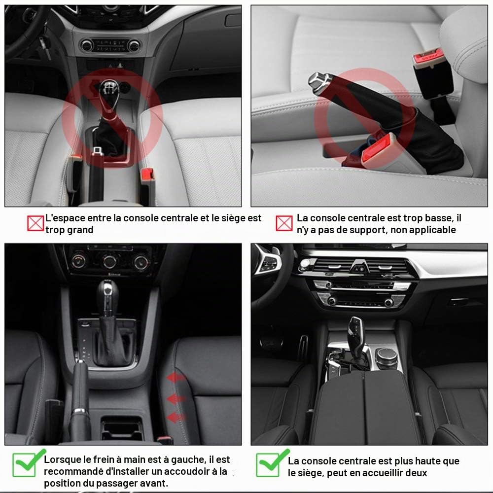 Accoudoir de Voiture Universel Accoudoir Central Accoudoir Console en Cuir Synthétique Boîte de Rangement pour Voiture Accoudoir Console Centrale Accoudoirs Noir&Rouge(1PC)