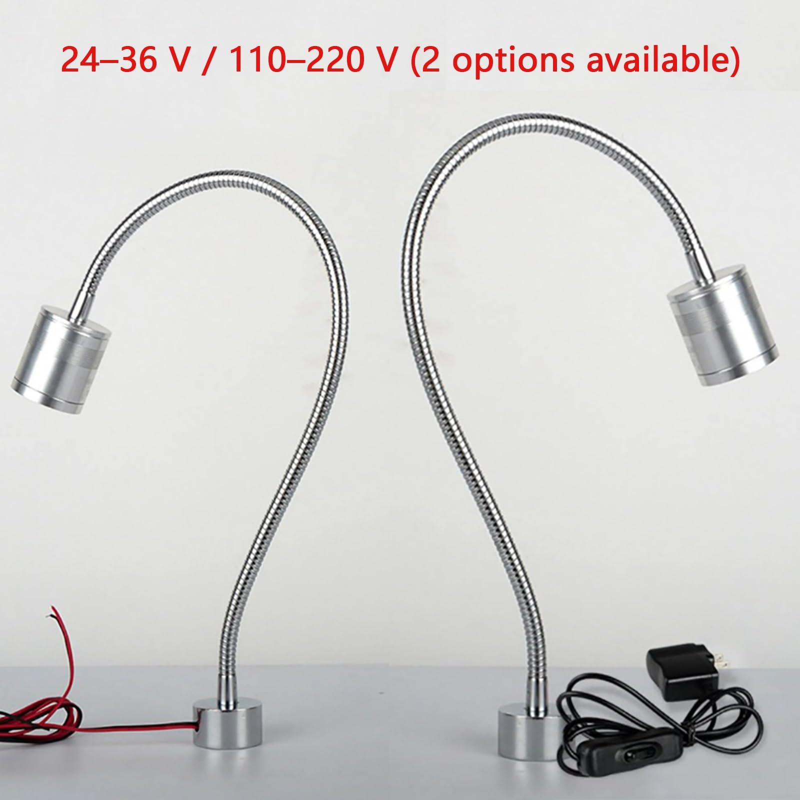 Lampada da Lavoro Industriale, Lampada per Macchine Utensili con Collo D'oca Flessibile e Base in Lega di Alluminio per Torni, Macchine da Cucire, Banchi da Lavoro(5W 110~220V)