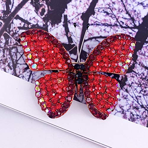 Image of SELOVO Butterfly Crystal Brooch Pin Jewelry Rhinestone Gold Tone