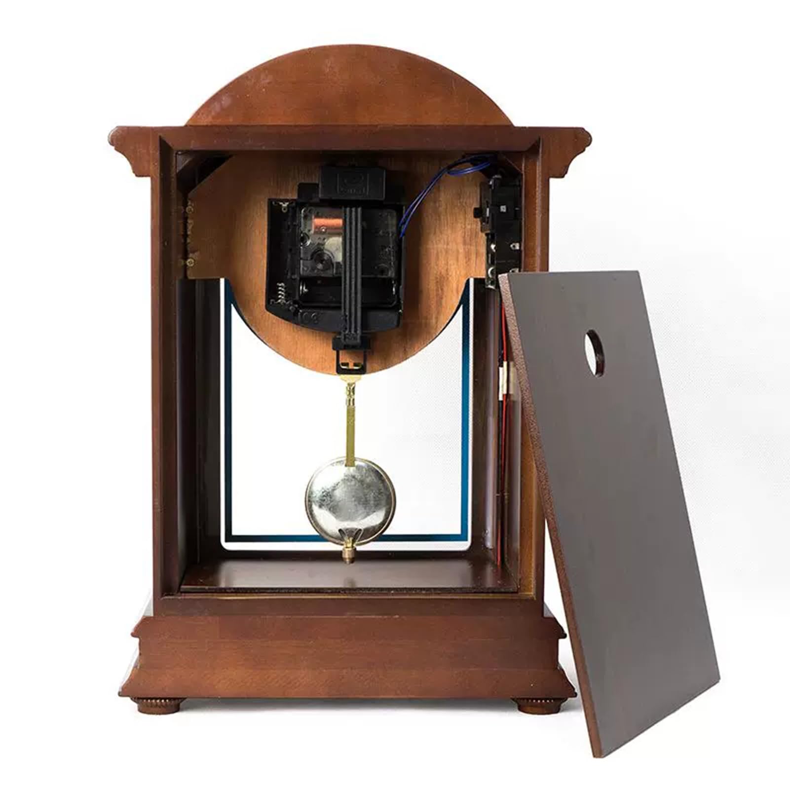 Reloj de péndulo de madera con campanillas – Reloj de mesa mecánico para decoración del hogar, sala de estar u oficina – Campana cada hora, diseño clásico