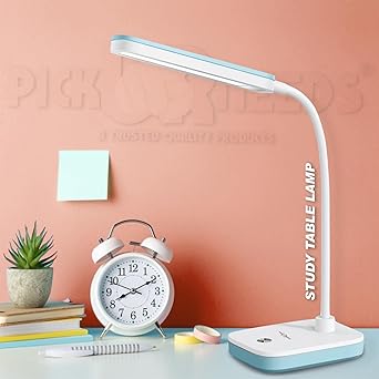 Pick Ur Needs Rechargeable Study Table LED Desk Lamp Touch Control with 3500mAh Lithium Battery(Blue)