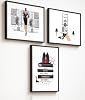 4Good Exclusive Fashion Art Print - Fashion Books with City Names & Glamorous Ladies Shopping - Stylish Wall Decoration for Fashion and Design Lovers - WBF7 Newyork Tokyo Berlin A4