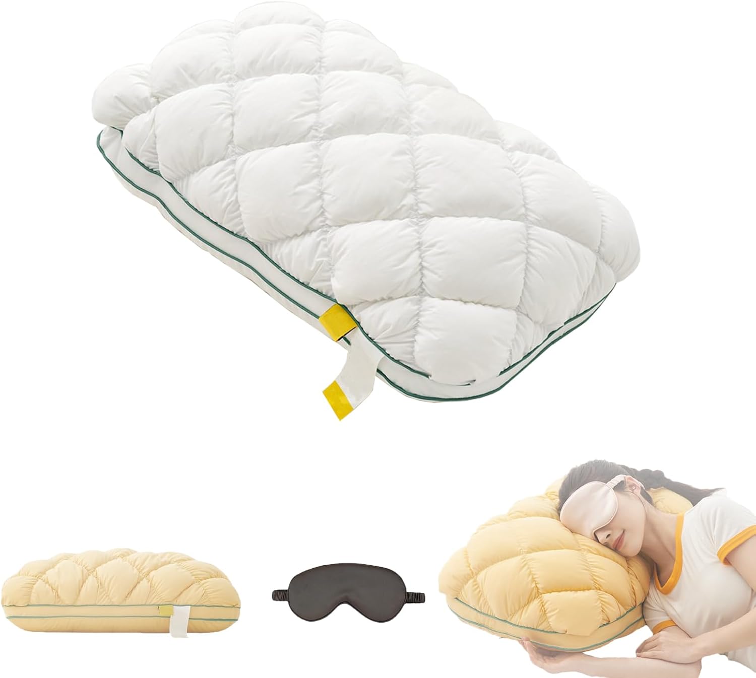 Pineapple Pillow, Pineapple Cloud-Like Down Pillow, Large Pineapple Support Bed Pillow for Back and Side Sleepers, Balanced Softness + Support, Soft and Supportive Suitable for Home (White)