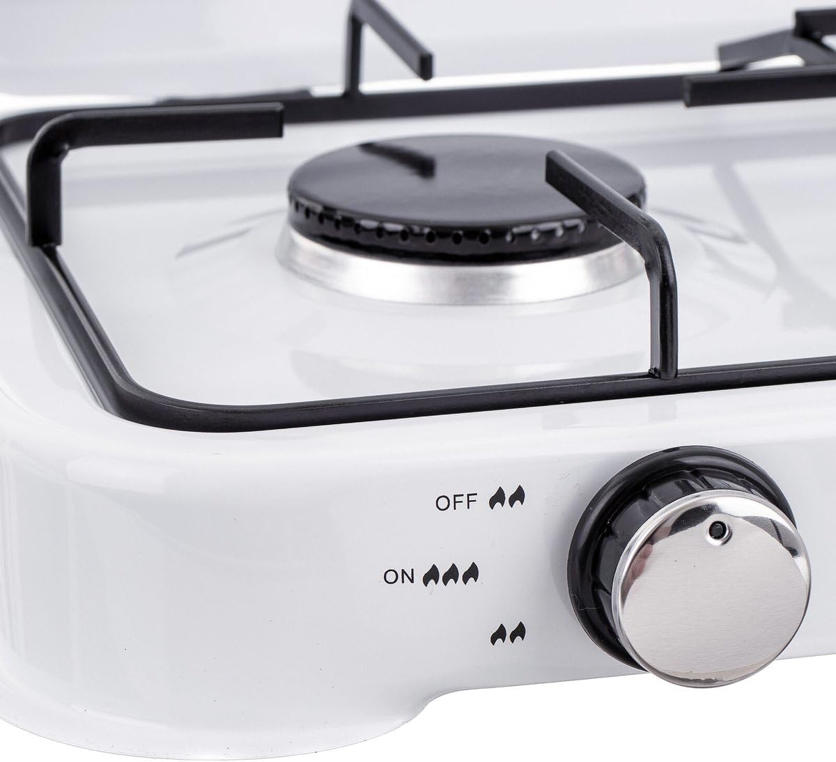 SMH LINE® Réchaud à gaz de camping 2 Feux lumières, 50 mbar, gaz propane, 4,4 kW, plaque de cuisson camping, bouteille à gaz, cuisinière extérieure, XL (sans tuyau ni régulateur)