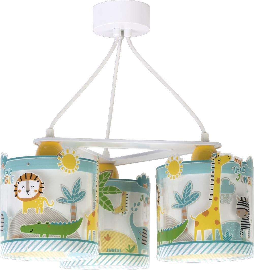 Dziecięca lampa sufitowa Dalber z 3 źródłami światła My Little Jungle Jungle Animals