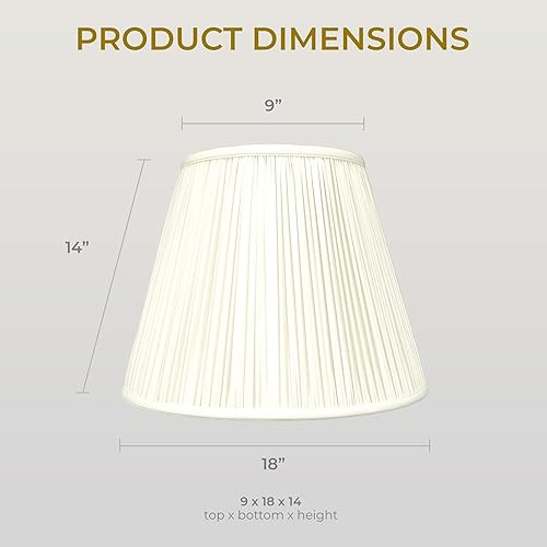 Miniatura 6 de Royal Designs Deep Empire - Pantalla plisada para lámpara básica, color dorado antiguo, 9 x 18 x 14 pulgadas