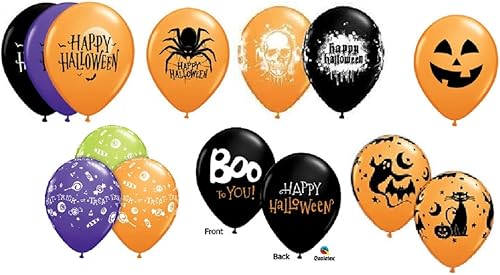 10 globos de látex surtidos de 11 pulgadas, globos de Halloween, calidad de helio