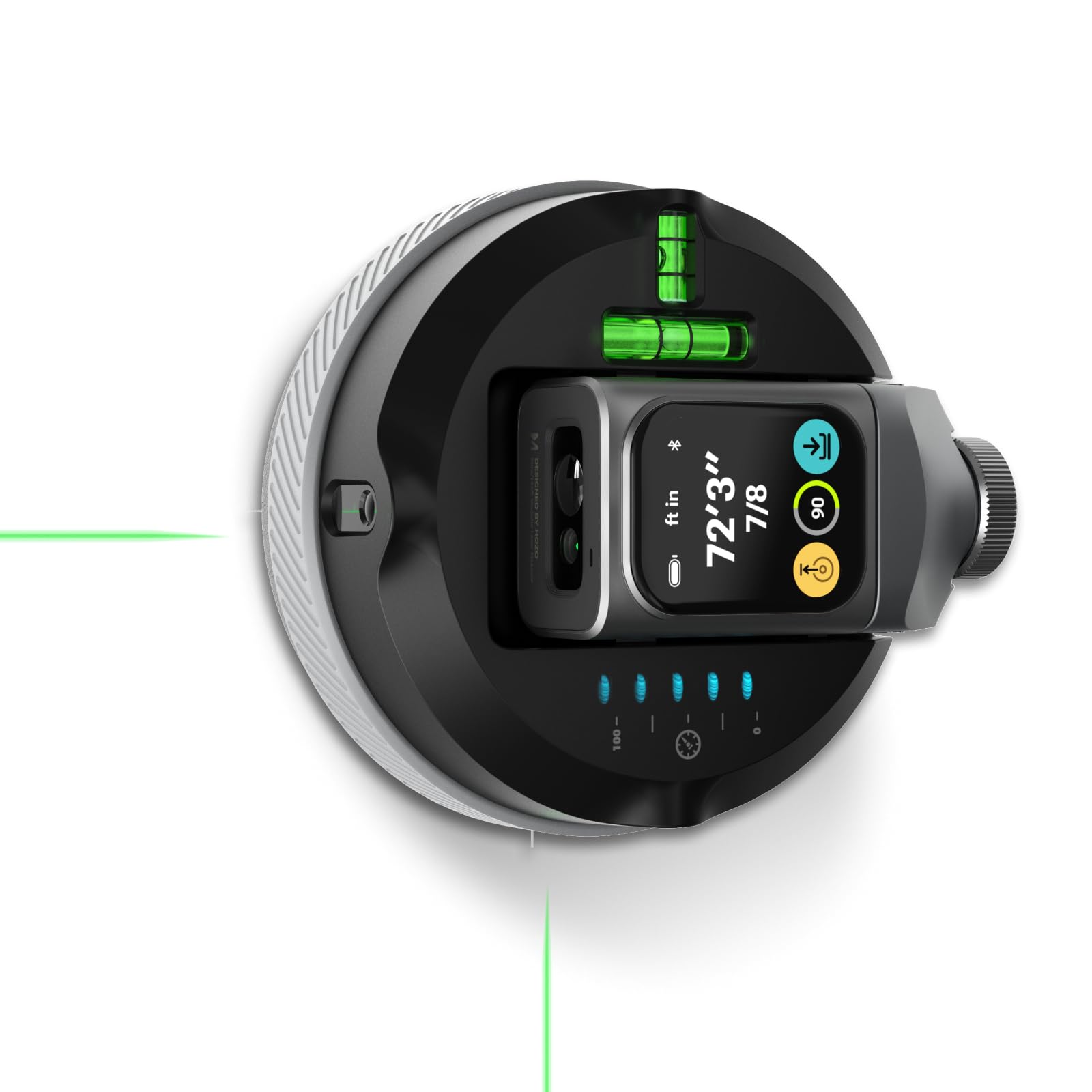 HOZO M-Cube02 Laser Level with 164ft Green Laser Measure, 360° Rotating for P2P Laser Measure & Center Finder, Wall Mount Laser Level for Picture Hanging, Renovation & DIY, Bluetooth App, Rechargeable