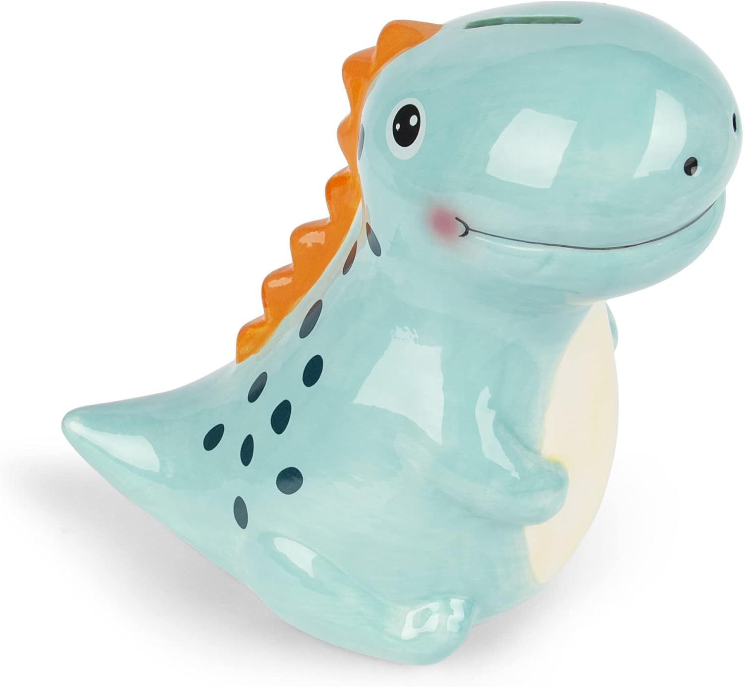 Ceramic Dinosaur Piggy Bank for Boys, Large Porcelain Coin Bank for Child, T-Rex Money Bank for Baby, Nursery Room Decor, Birthday Christmas