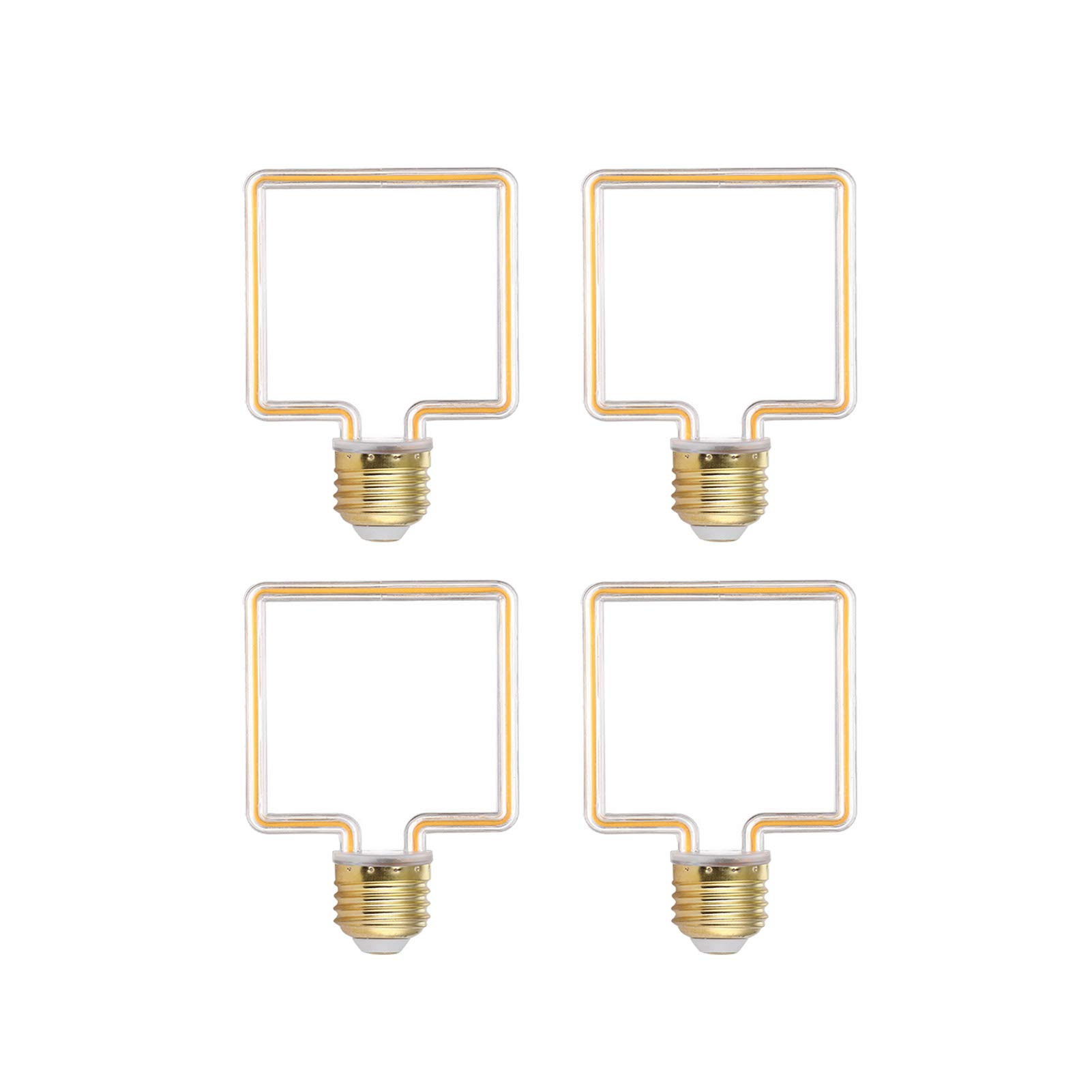Ampoules LED créatives, 4 W, vintage, à filament doux, non variable, 320 lumens, blanc chaud, ampoule décorative, lot 4 [Classe énergétique A++], couleur transparente