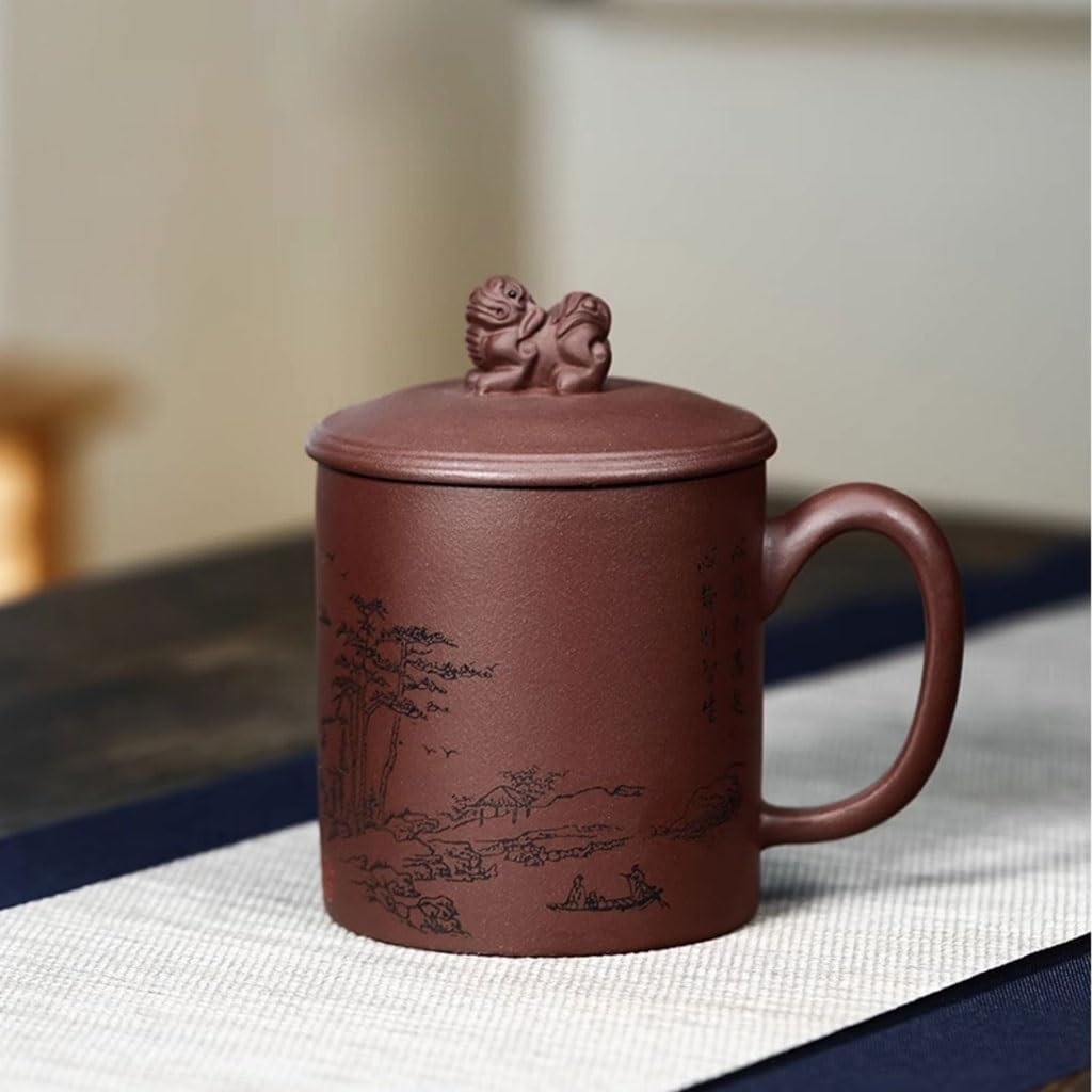 Filiżanki Matcha 480 ml z sitkiem do herbaty fioletowy piasek filiżanka do herbaty filtr separacja wody herbata zaparzająca kubek męski ręcznie robiony zestaw do herbaty kubek do herbaty kubek do