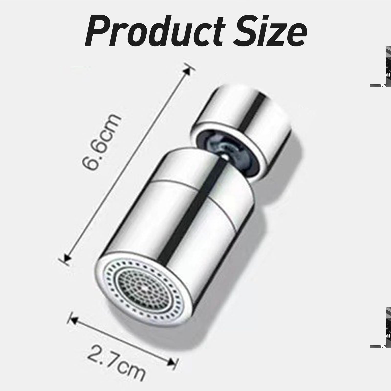 Kitchen Sink Faucet Aerator Solid Brass 80-Degree Big Angle Swivel Faucet Aerator Dual-Function 2 Sprayer Kitchen Faucet Attachment Swivel Sprayer- 360-Degree Swivel- Polished Chrome(FM22) - Image 3