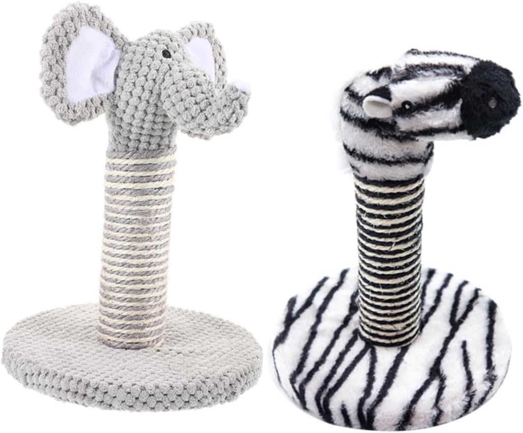 2pcs Cat Scratching Post and Climbing Pole Kitten Scratcher Set with Sisal Rope Indoor Floor Cat Climber and Kittens
