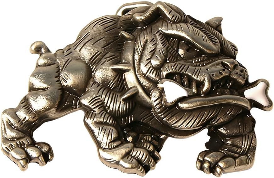 1PC Metallic Bulldog Belt Buckle – Solid Color Animal Theme Non-Textile Metal Craft for Men's Cowboy Jeans Leather Strap