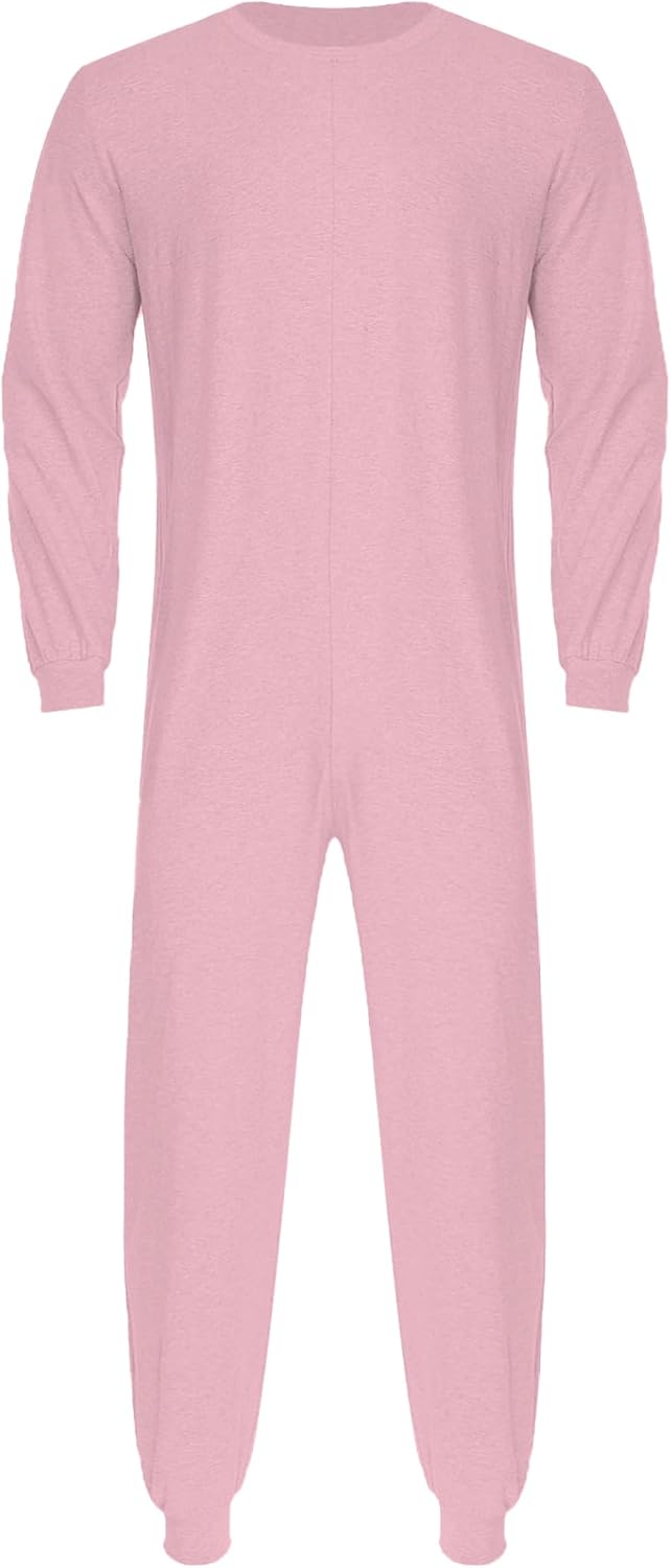 Men's Special Needs Adaptive Clothing Crew Neck Long Sleeve Back Zip Anti-Strip Adaptive Jumpsuit