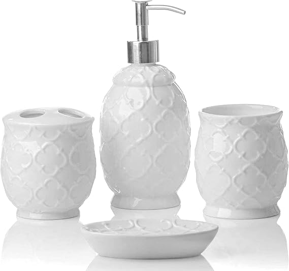 Designer 4Piece Bathroom Accessory Set Ceramic Bath Set
