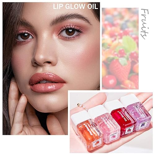 Miniatura 6 de ZARICS Aceite hidratante para labios, tinte hidratante para labios, brillo de labios transparente, bálsamo labial tintado, no pegajoso, brillo