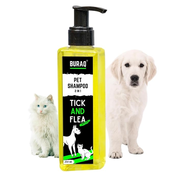 Buy Buraq Pet Shampoo Tick and Fleas 200ml Anti Dandruff
