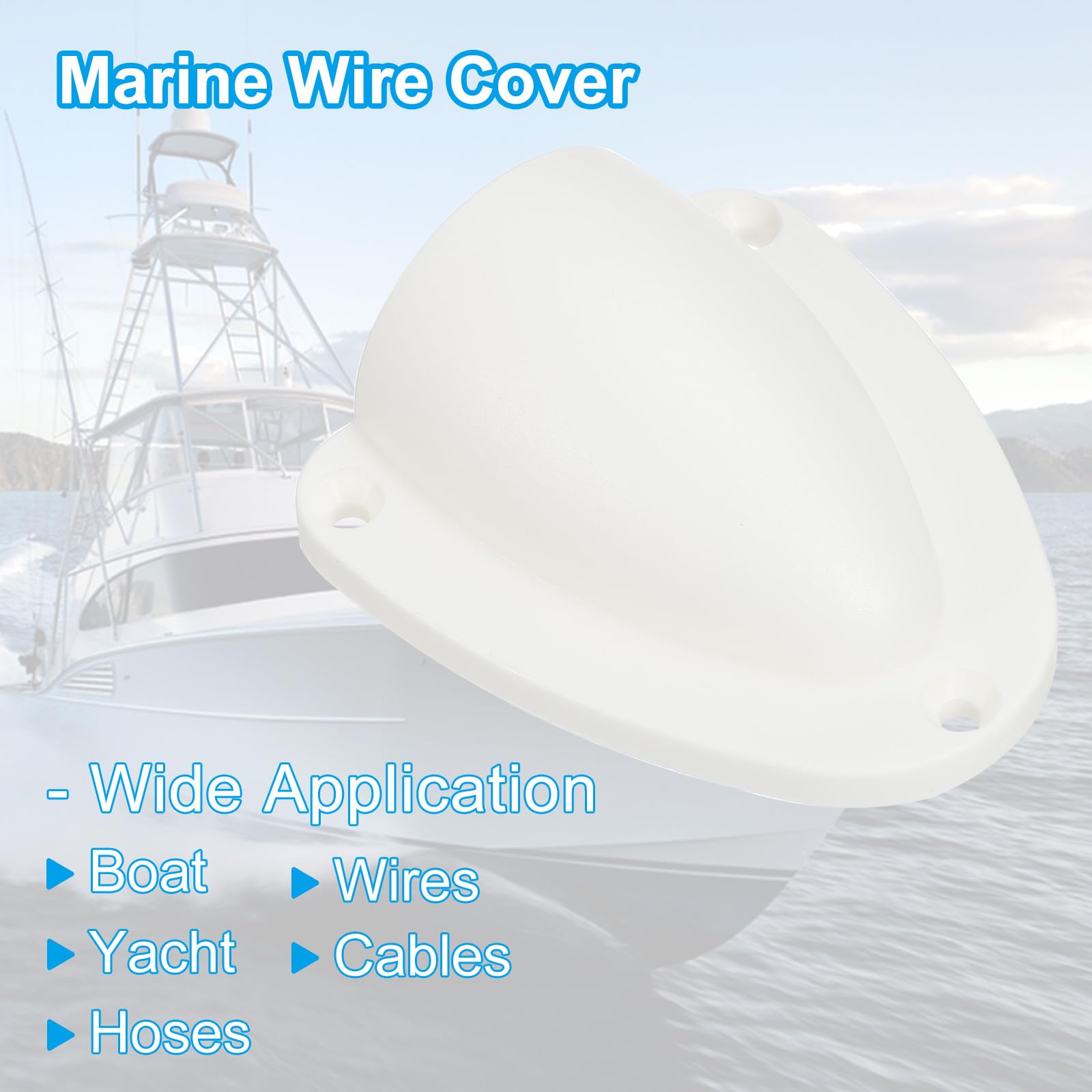 PATIKIL 2-29/32" Coperchio di Sfiato per Cavo in Nylon Marino, Tappo di Sfiato in Plastica a Conchiglia con Viti di Installazione per Yacht, Bianco