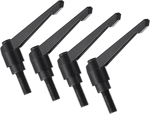 Miniatura 59 de uxcell 4 manijas de palanca de sujeción, perno macho roscado de acero al carbono de óxido negro M8 x 0.59 pulgadas, asas ajustables de bloqueo