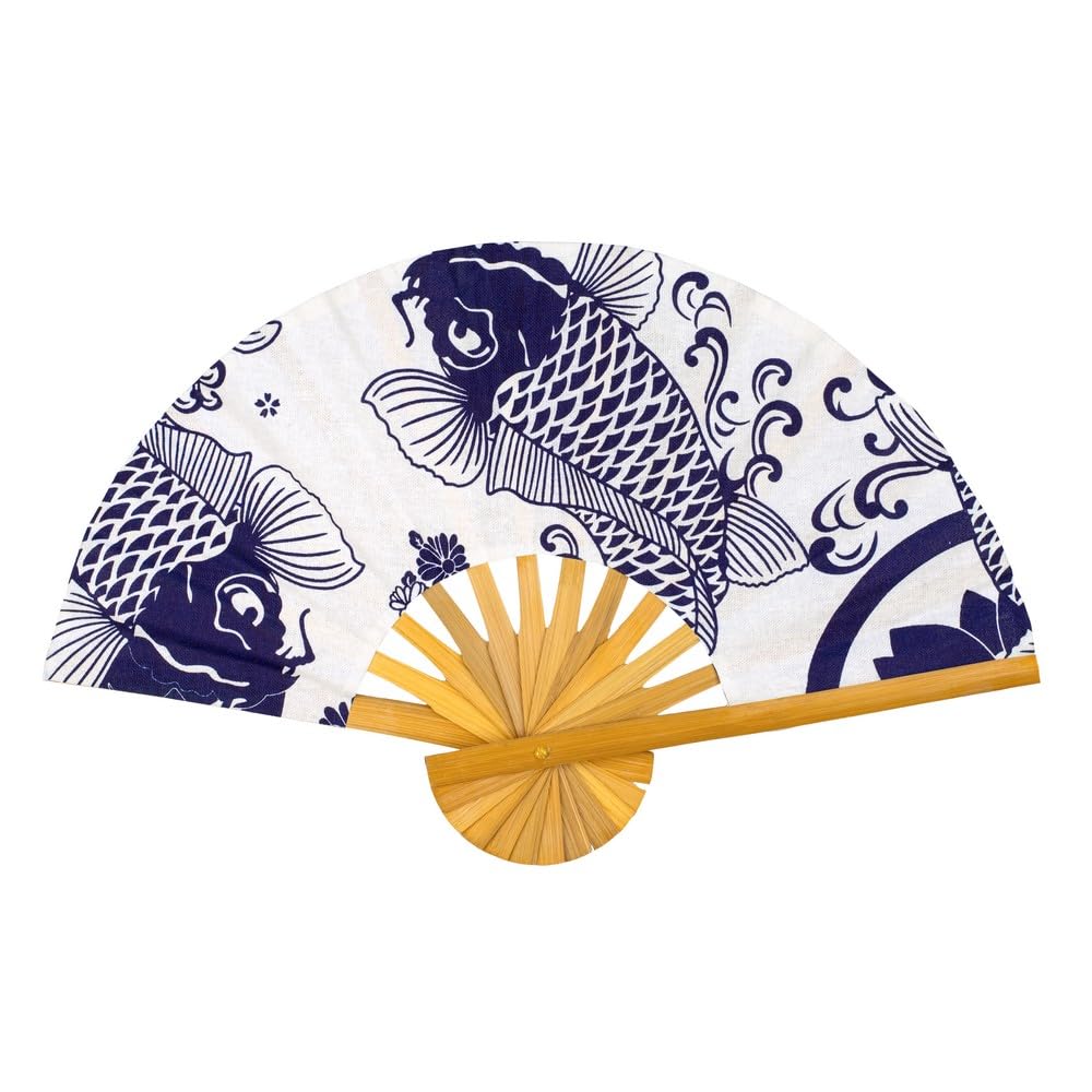 JOE COOL Fan Japanese Koi Carp Made With Cotton & Bamboo