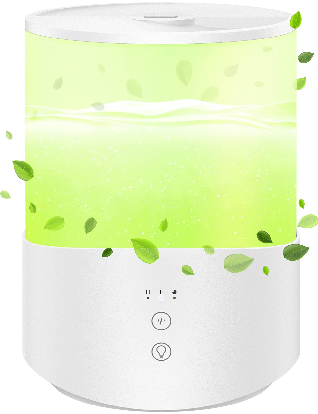 2500mL Cool Mist Humidifiers for Bedroom, Essential Oil Compatible, 7-Color Light, 25dB Quiet Run Up to 30H, BPA-Free Humidifiers for Large Room Plants Baby Room, Auto Shut Off, Easy to Clean