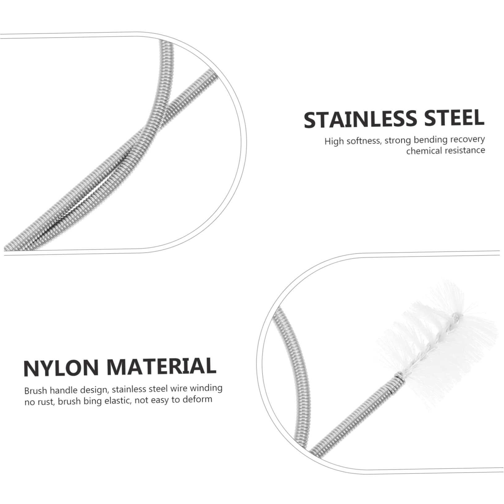 Beavorty Hose Brush Pumps Cleaning Brush Long Tube Cleaner Hair Blockage Remover Brush Cleaning Brush for Straws Cleaning Tool Flexible Sink Hose Filter Brush Stainless Steel Aquarium