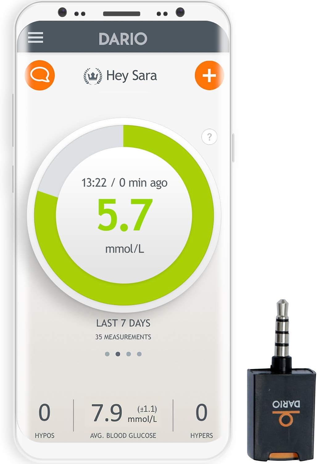 Monitor Diabetes with Dario Blood Glucose Monitoring System Starter Kit for Android: All-in-One Blood Sugar Meter, 25 Test Strips, 25 Sterile Lancets, Quick Guide, Mini Personal Glucometer