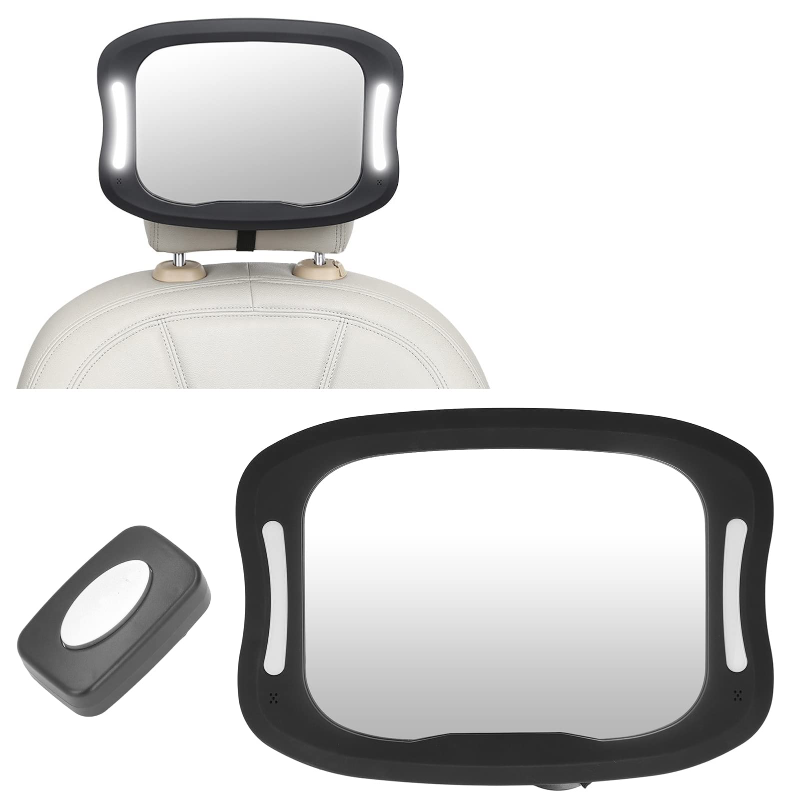 Espejo de coche para bebé para asiento trasero, espejo de asiento de coche para bebé, vista cristalina de seguridad, espejo retrovisor irrompible para bebé para ver a los bebés, bebés, niños y niños m