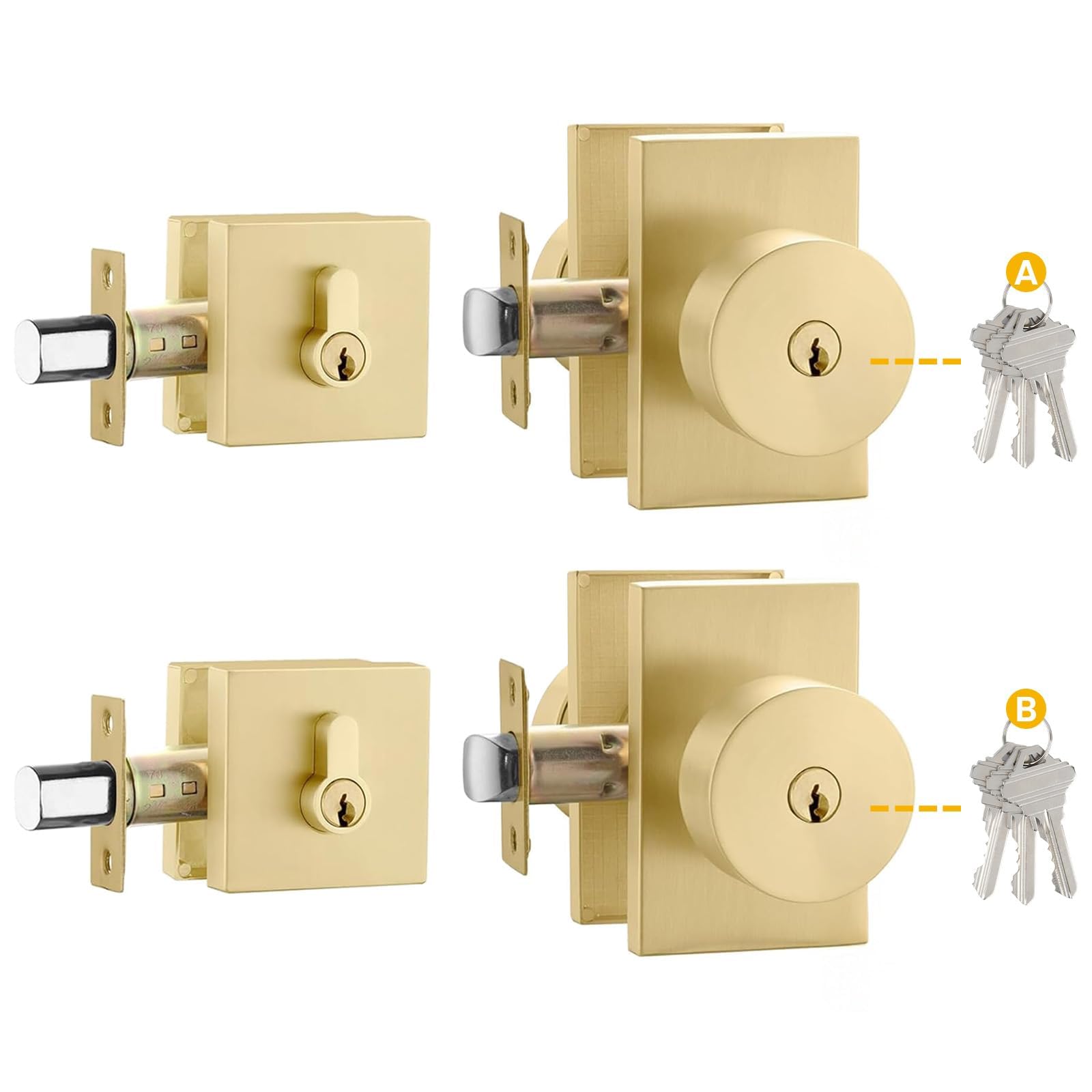 Gold Interior Door Knobs - Privacy & Security -13