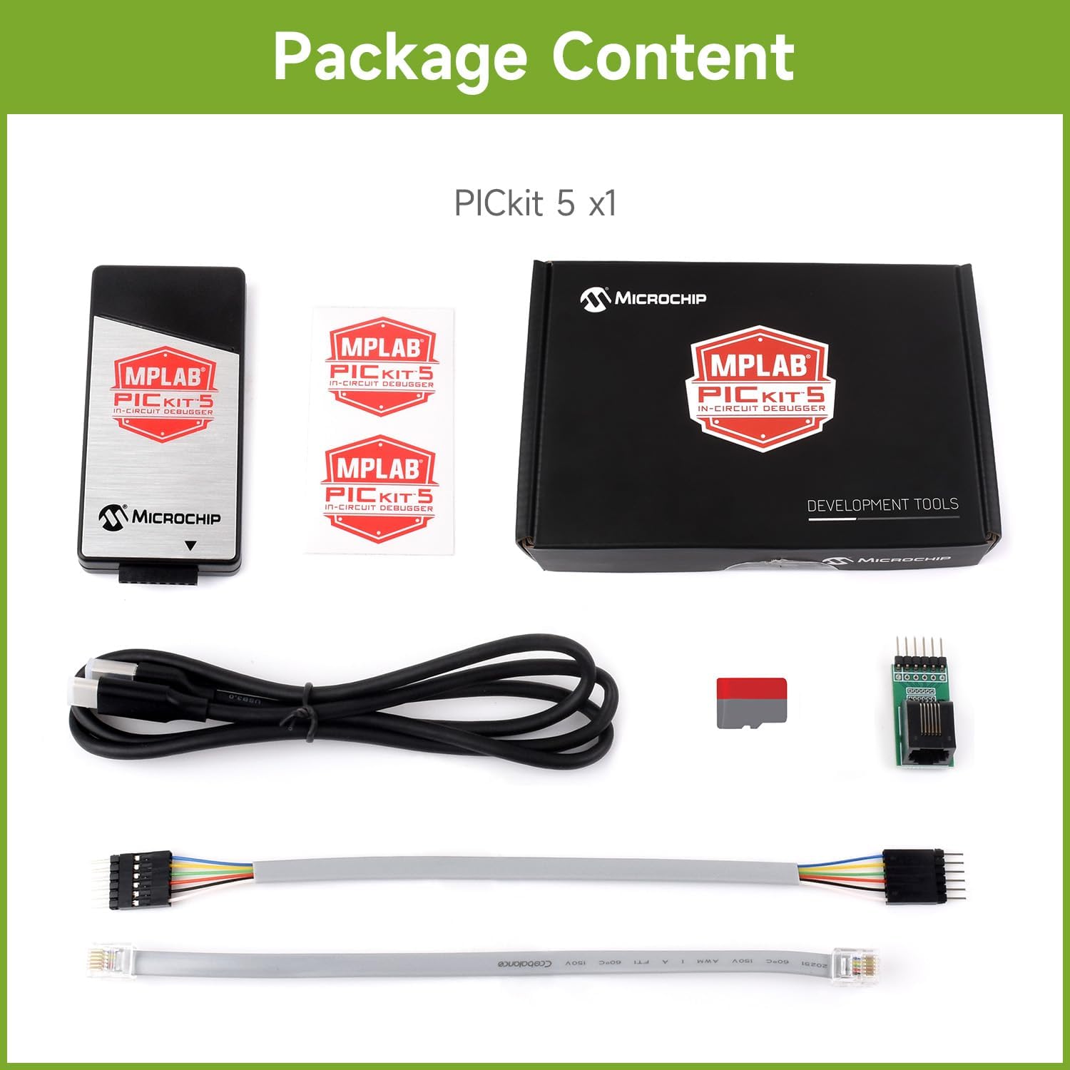 Waveshare PICkit 5 in-Circuit Debugger/Programmer, Programmer-to-Go Support, Type-C Port, Supports MPLAB, Card Programmer