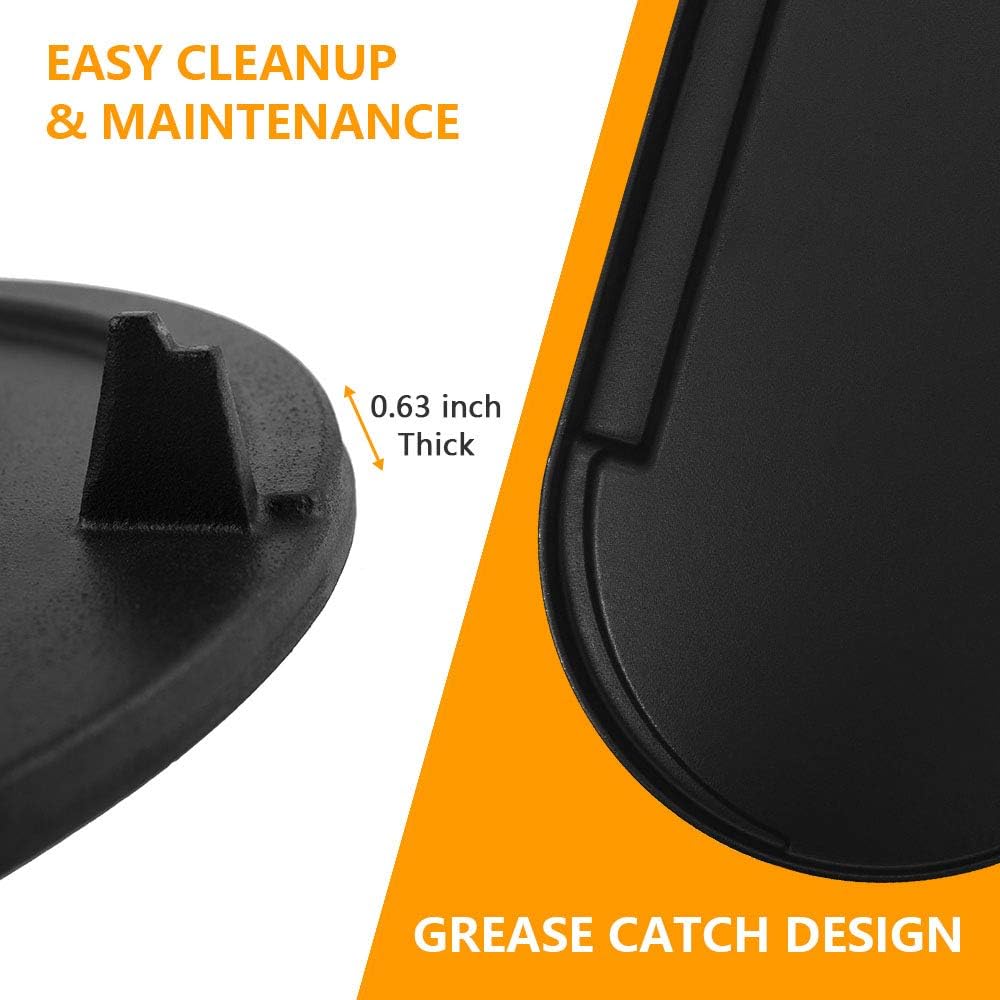 MixRBBQ Cast Iron Griddle with Bag for Coleman RoadTrip Swaptop Grills, Outdoor BBQ Camping Grills Nonstick Cooking Griddle Accessories, Full Size