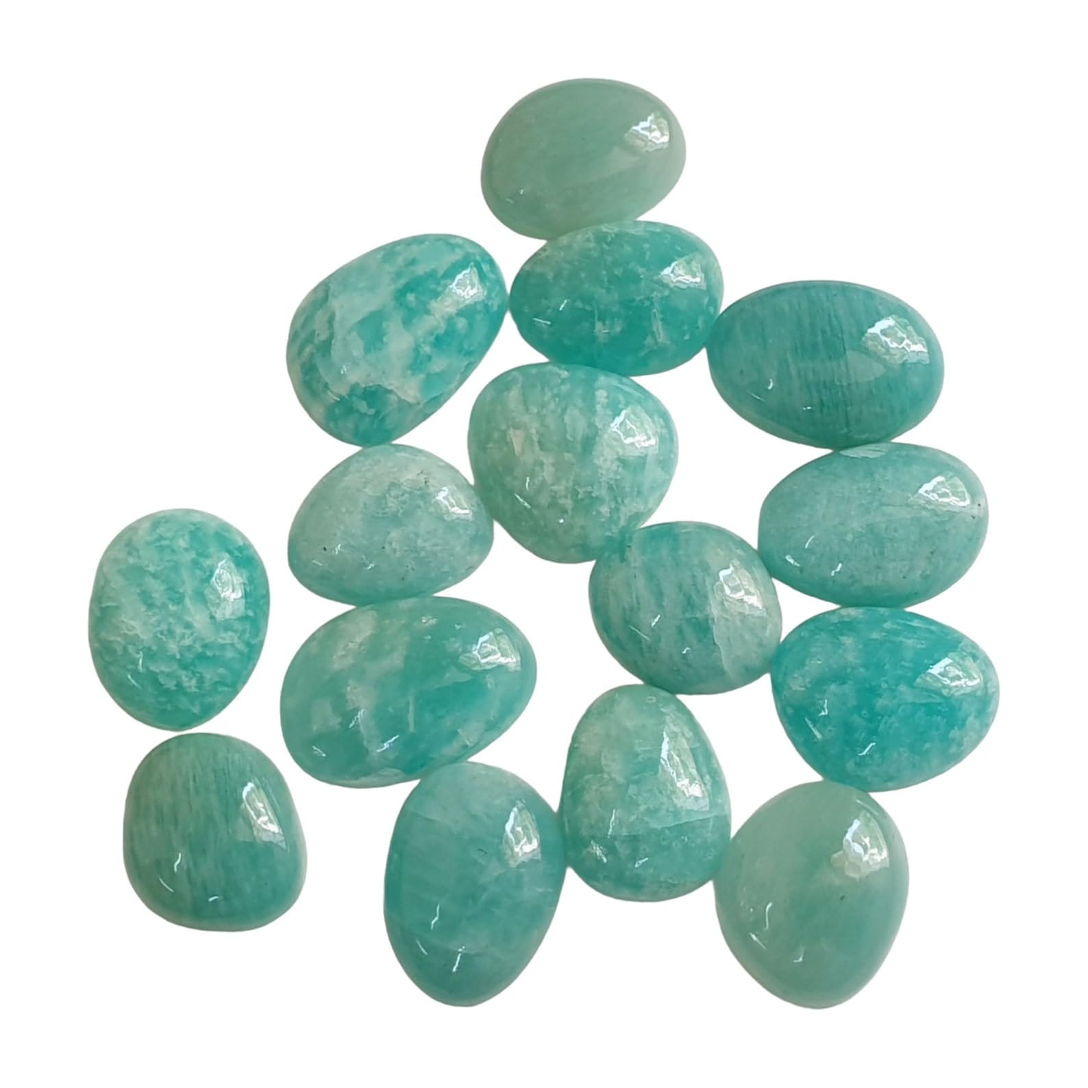 Cabochons d'amazonite naturelle de forme libre pour la création de bijoux - 6