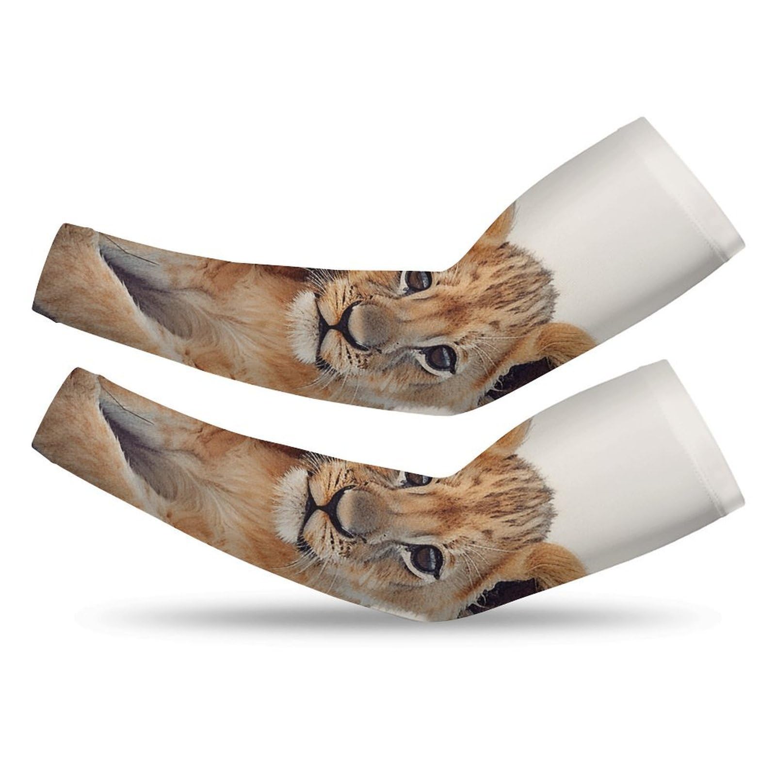 DJUETRUI Small Lion Arm Sleeves for Men Cooling Compression Arm Sleeves Sun Protection Arm Sleeves Tattoo Cover Up, Style, S