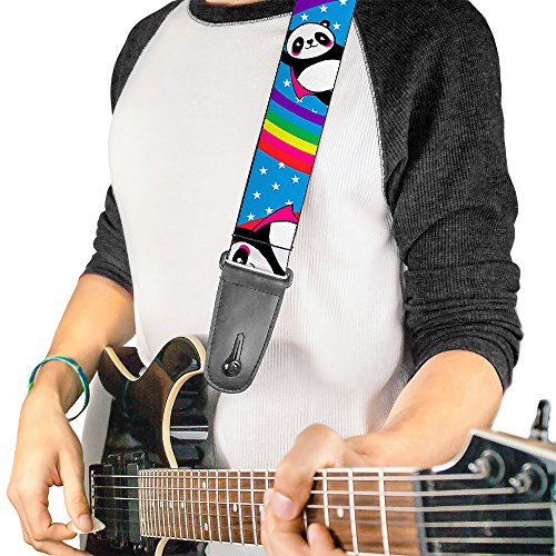 Buckle-down Sangle de guitare 34-60″ Pandas & Rainbows w/Stars - Les Beatles, Paul McCartney, John Lennon, RIngo Starr, George Harrison Buckle-down Sangle de guitare 34-60" Pandas & Rainbows w/Stars – Image 3