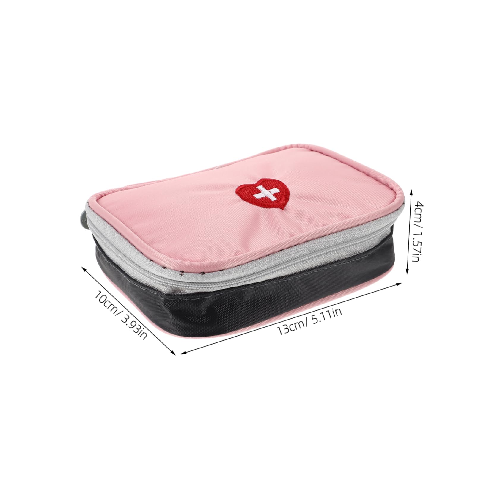 HOODANCOS Portable Medicine Storage Bag Small Organizer for Emergency Supplies Durable Polyester First Aid Kit for Travel Hiking Camping Pink Color
