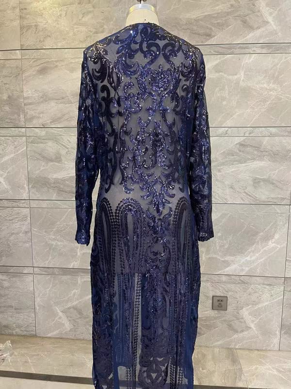 Image of Sequin Cardigans Duster Sparkly Blazer Jackets Long for Women Evening