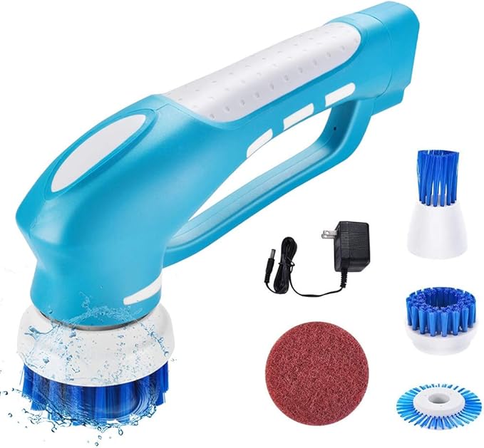Electric Spin Scrubber, PowerDoF Cordless Power Scrubber and Shower Scrubbing brush with 4